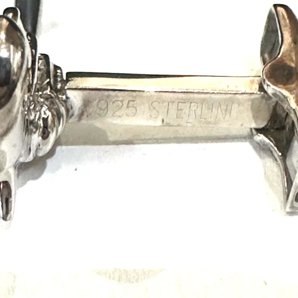 Revolver Pistol Sterling Silver Cufflinks